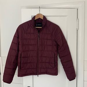Everlane Puffer in Burgundy Wine